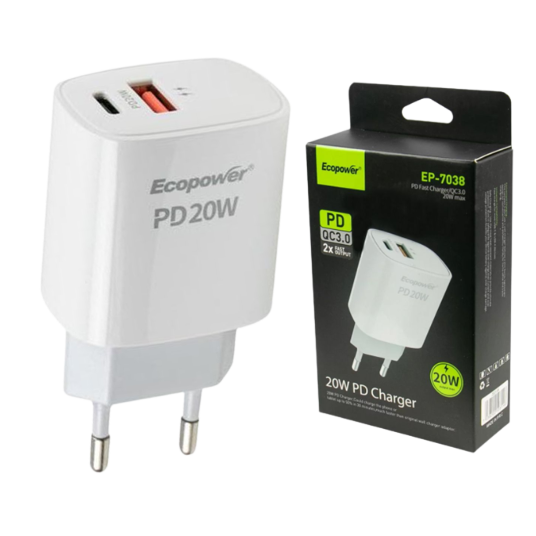 CABEZA CARGADOR 20W USB-C EP-7038