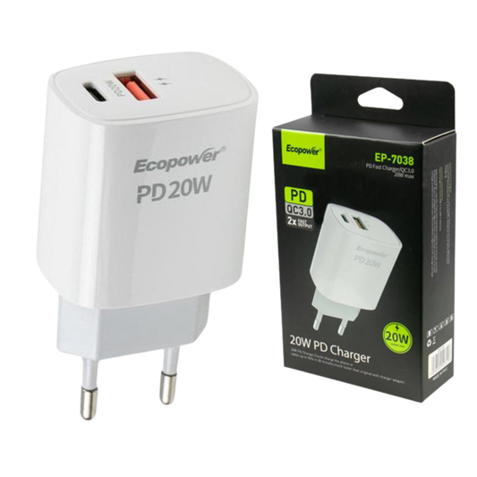 CABEZA CARGADOR 20W USB-C EP-7038