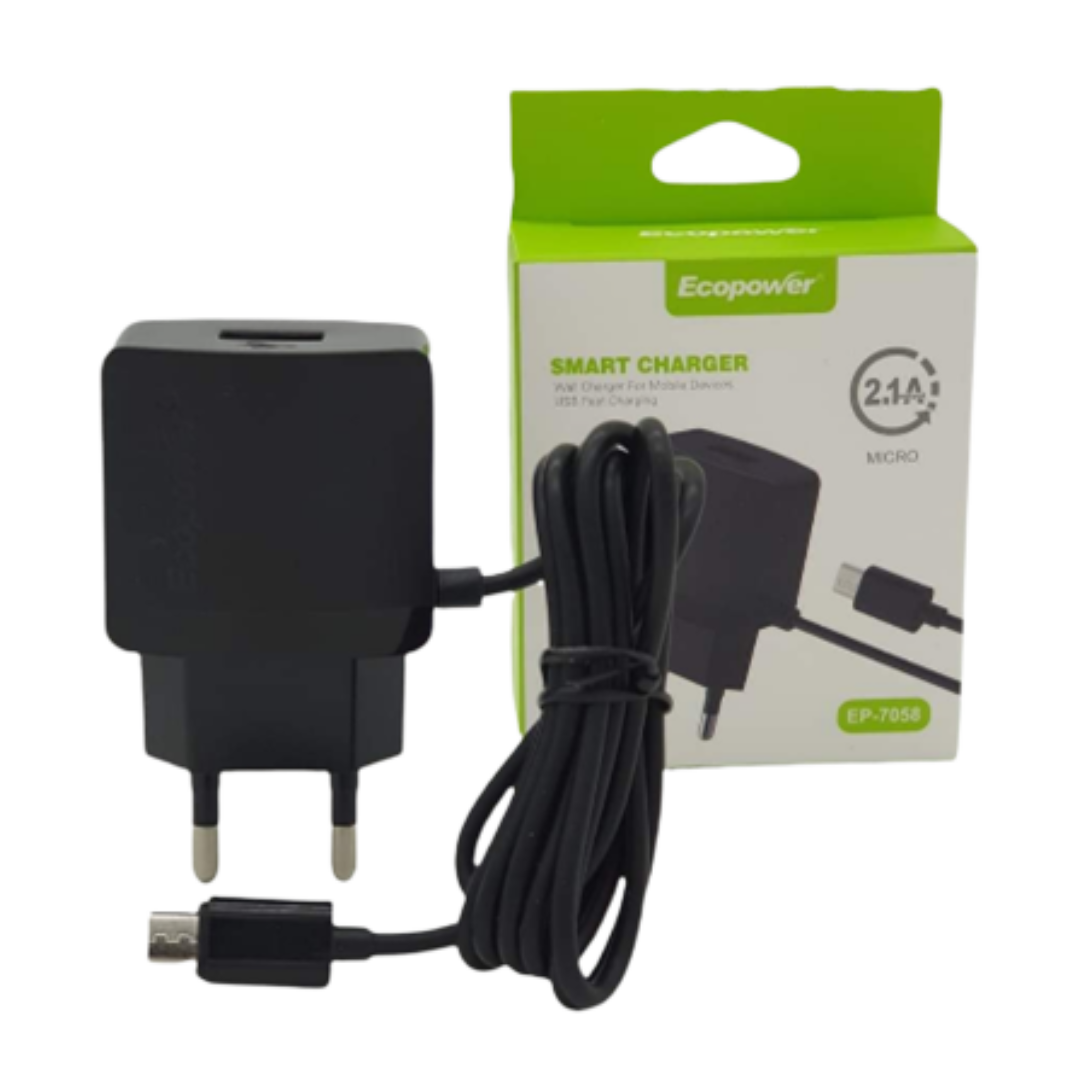CARGADOR ECOPOWER EP-7058, EP-7070 Y EP-7056 V8 MICRO USB 2.1A