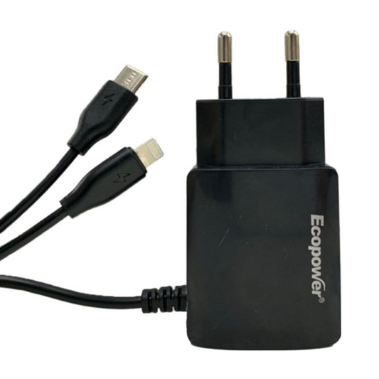 CARGADOR ECOPOWER EP-7057 TIPO C Y LIGHTNING (iPhone)