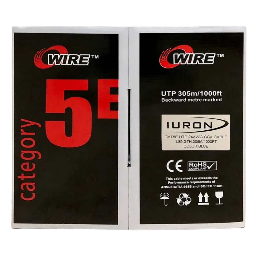CABLE DE RED - IURON OWIRE UTP 24AWG INTERNO CAT5E 305 MTS