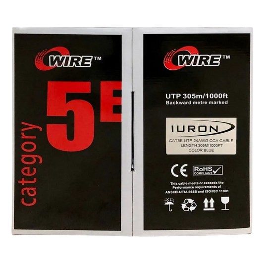 CABLE DE RED - IURON OWIRE UTP 24AWG INTERNO CAT5E 305 MTS