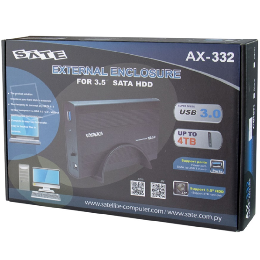 GAVETA 3.0 HDD SATA 3.5" SATE AX-332 4TB