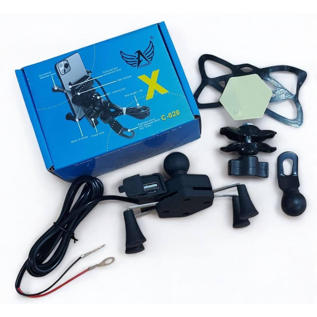 SOPORTE CELULAR MOTO CON CARGADOR C-020