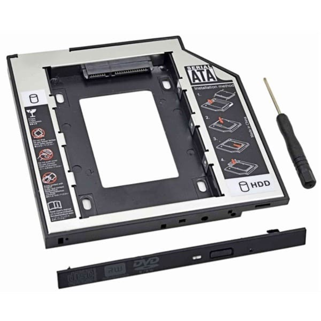 ADAPTADOR CADDY 9.5MM PARA HDD-SSD 2.5" SATA