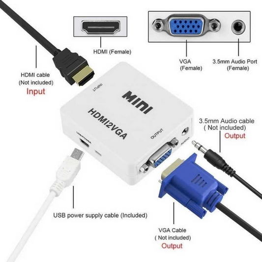 CONVERSOR HDMI A VGA COMPATIBLE CON PS4