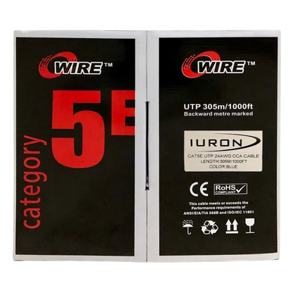 CABLE DE RED - IURON OWIRE UTP 24AWG INTERNO CAT5E 305 MTS
