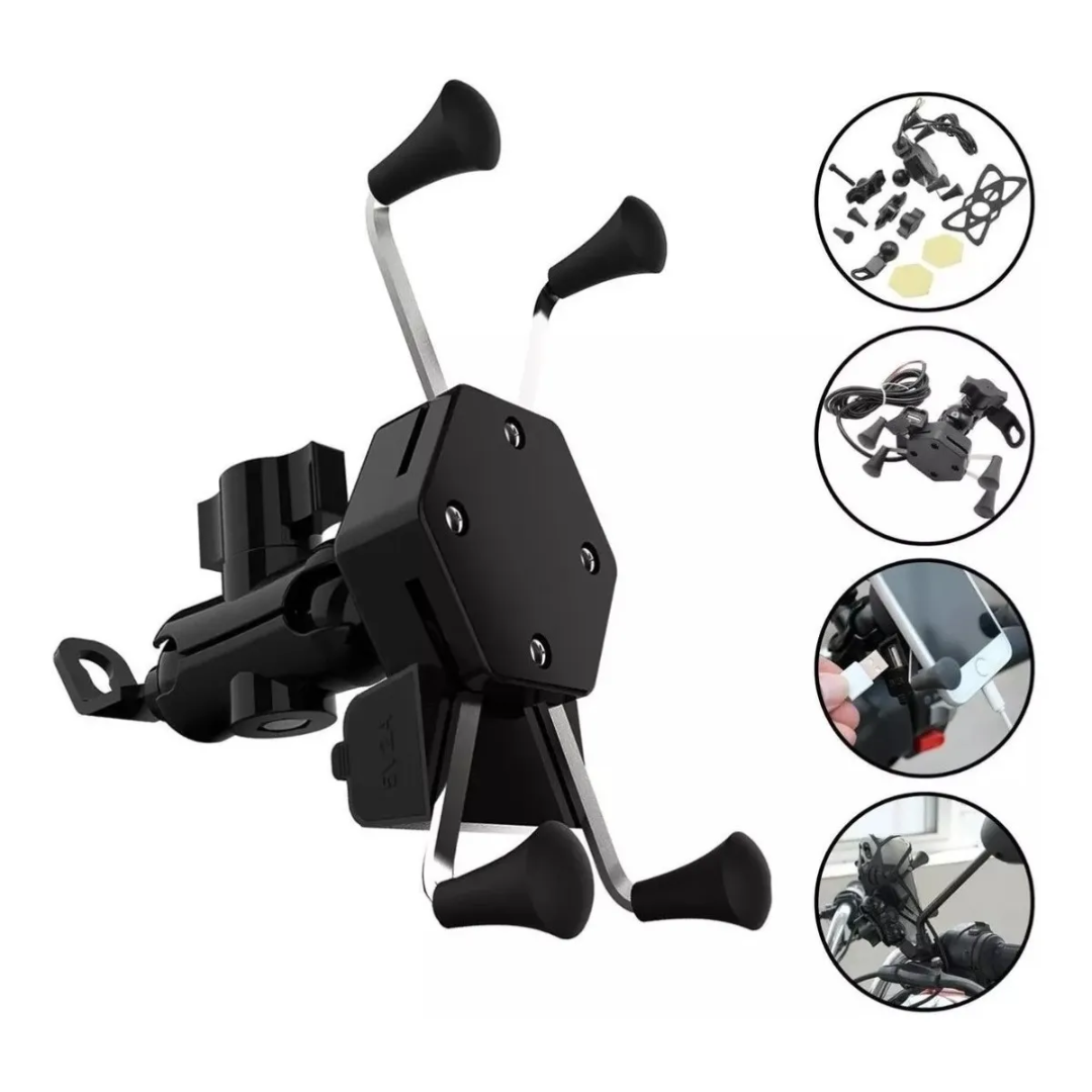 SOPORTE CELULAR MOTO CON CARGADOR C-020
