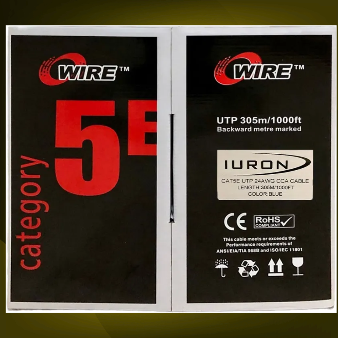 CABLE DE RED - IURON OWIRE UTP 24AWG INTERNO CAT5E 305 MTS