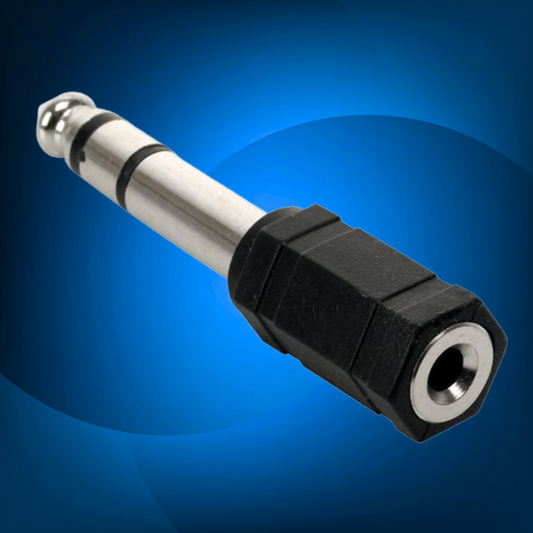 ADAPTADOR JACK 3.5MM HEMBRA A PLUG 6.3MM MACHO