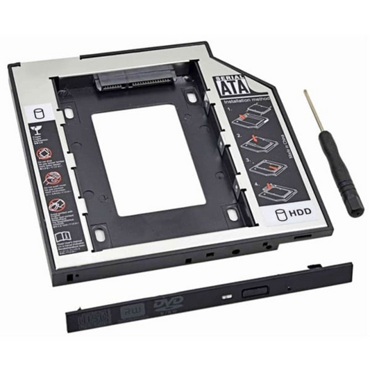 ADAPTADOR CADDY 9.5MM PARA HDD-SSD 2.5" SATA