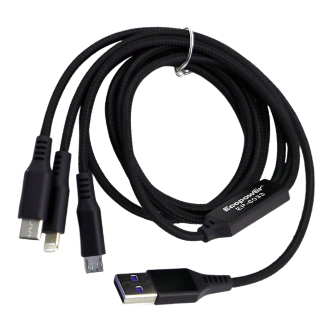 CABLE ECOPOWER 3 EN 1 EP-6033 V8/C/IP 6A