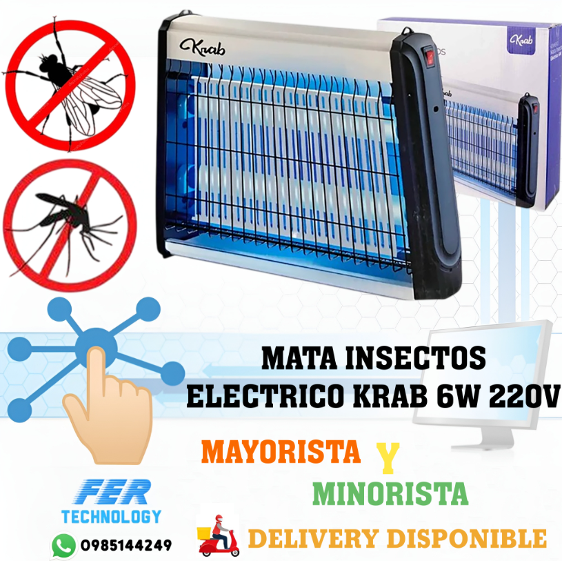 MATA INSECTOS ELECTRICO KRAB 6W 220V – FERTEC